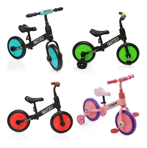 Imagen 6 de 10 de Camicleta Bicicleta Balanceo Asiento Regulable Con Rueditas