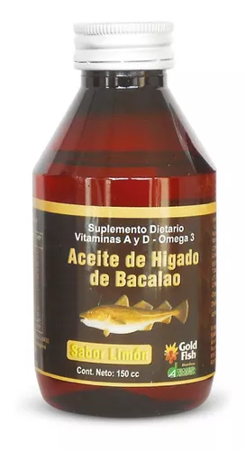 Aceite Higado Bacalao Sabor Limon Goldfish 150 Cc.