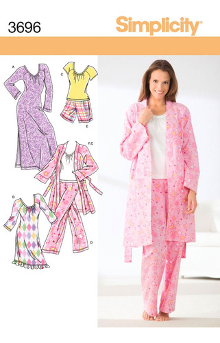 3696  Patron Costura Para Pijama