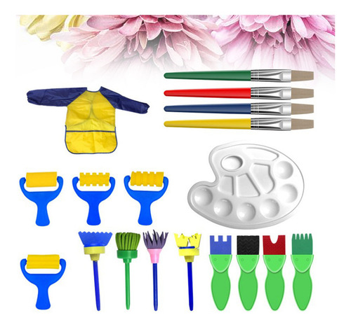 Set De Pintura Para Niños De 18 Piezas Con Rodillos Para Del