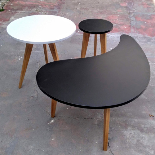 Imagen 7 de 7 de Mesa Ratona Redonda Laqueado Combinado, Escandinava