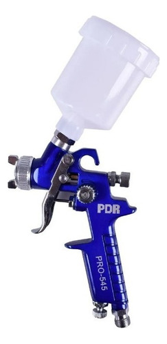 Pistola De Pintura Gravidade Mini Hvlp 125ml 1.0mm Pro-545 Cor Azul