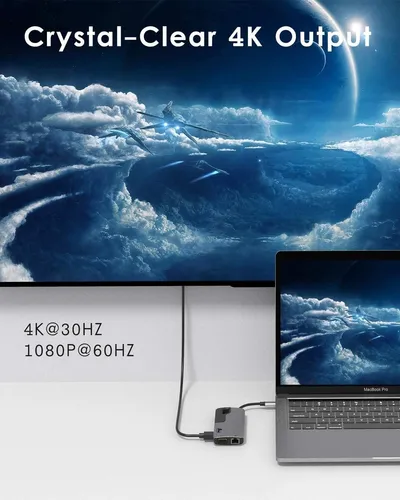 Adaptador Usb C A Hdmi Ethernet Rj45 Macbook Usb Win