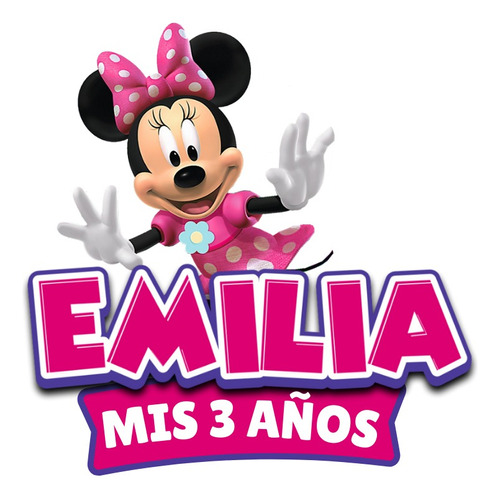 Logo Digital Personalizado Con Tu Nombre Minnie Rosa