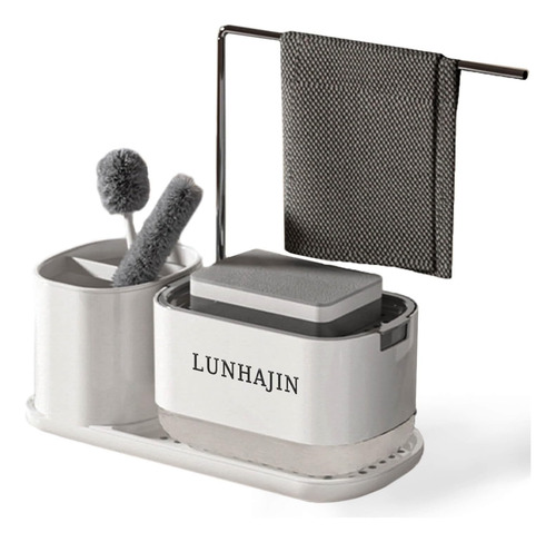Set De Dispensador De Jabón Para Cocina Con Bandeja Y Soport