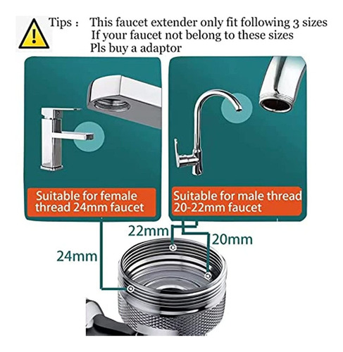 Adaptador De Enchufe Para Grifo De Cocina, Rotación De 1080