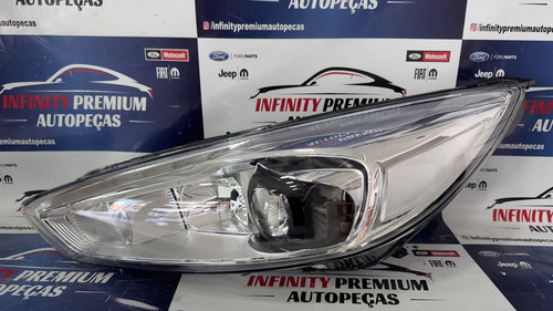 Farol Esq. Cromado C/ Xenon Ford Focus 15/19 Original