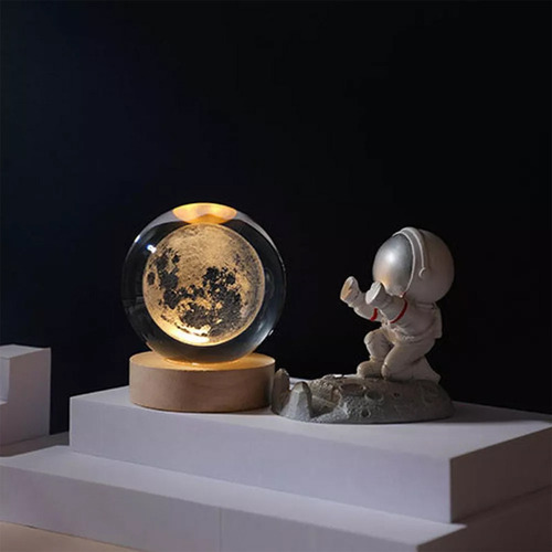 Adorno De Mesa Con Forma De Bola De Cristal Con Luz Nocturna