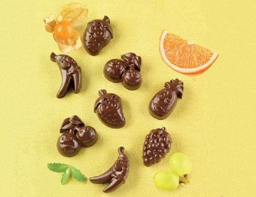 Molde Silicona Chocolate Fruta Silikomart Choco Fruits Scg32 Color Marrón