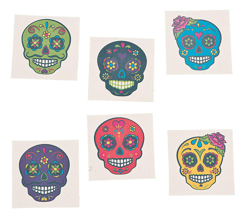 D&iacute;a De Los Muertos Cr&aacute;neo Tatuajes De Az&uacu.