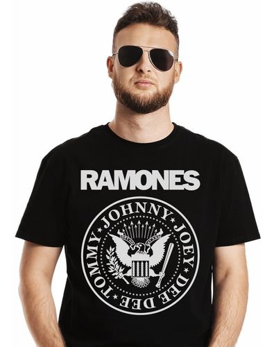 Polera Ramones Johnny Joey Dee Dee Tommy Logo Blanco Punk Im
