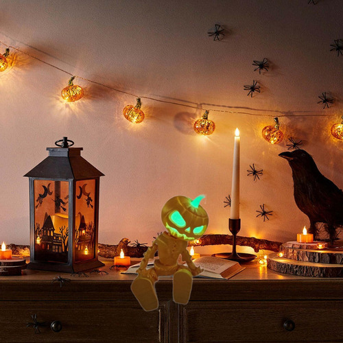 Muñeca De Calabaza Con Decoración Luminosa De Halloween, Dor