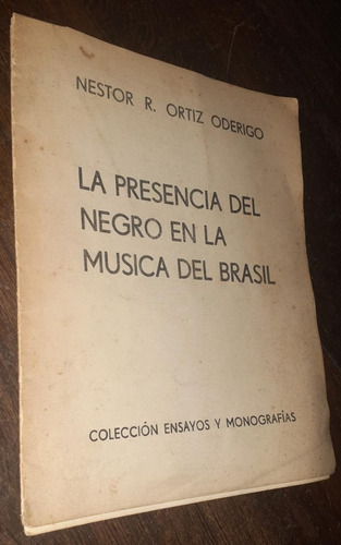 Folleto Nestor Ortiz Oderigo Presencia Negro Musica Brasil 