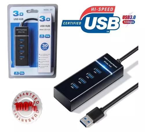 Hub USB 3.0 de 4 puertos, adaptador multipuerto USB portátil con puertos de  transferencia de datos 3.2 de 5 Gbps 3.2, concentrador de divisor