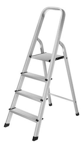 Escalera Doméstica Aluminio 4 Peld Totales 84 Cm Cap 150kg