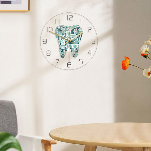 Reloj De Pared De Dientes Alrededor Del Reloj Colgante De 12