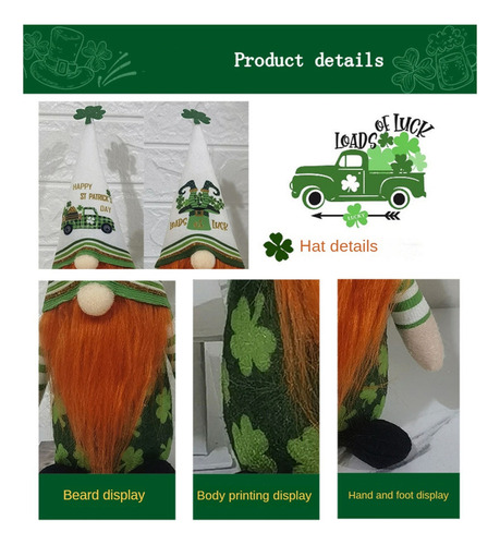 K Decoración Verde Sin Rostro Con Gnomos De San Patricio