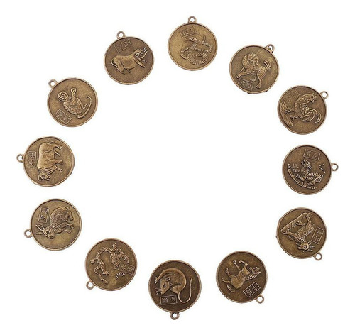 3x12 Unids / Set Signos Del Zodiaco Chino Animales Moneda