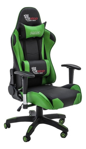 Silla de escritorio Pit Stop Fox 3 gamer ergonómica  verde y negro