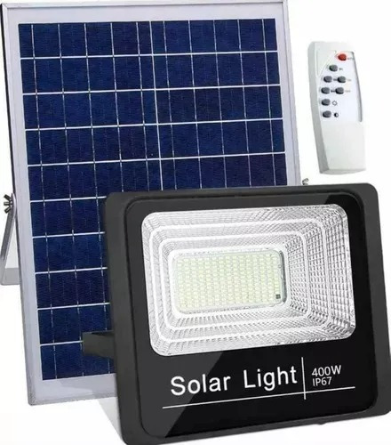 Foco Solar 400 Watts Con Panel Y Control Remoto Ip67