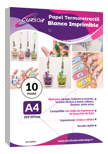 Papel Termo Retráctil Blanco Imprimible A4 10 Hojas
