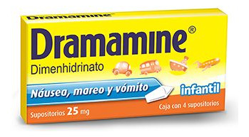 Dramamine Infantil 25 Mg Caja Con 4 Supositorios