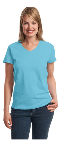 Camiseta Mujer Hanes - Pequeña - Acero Lig B001lnxsg8_030424