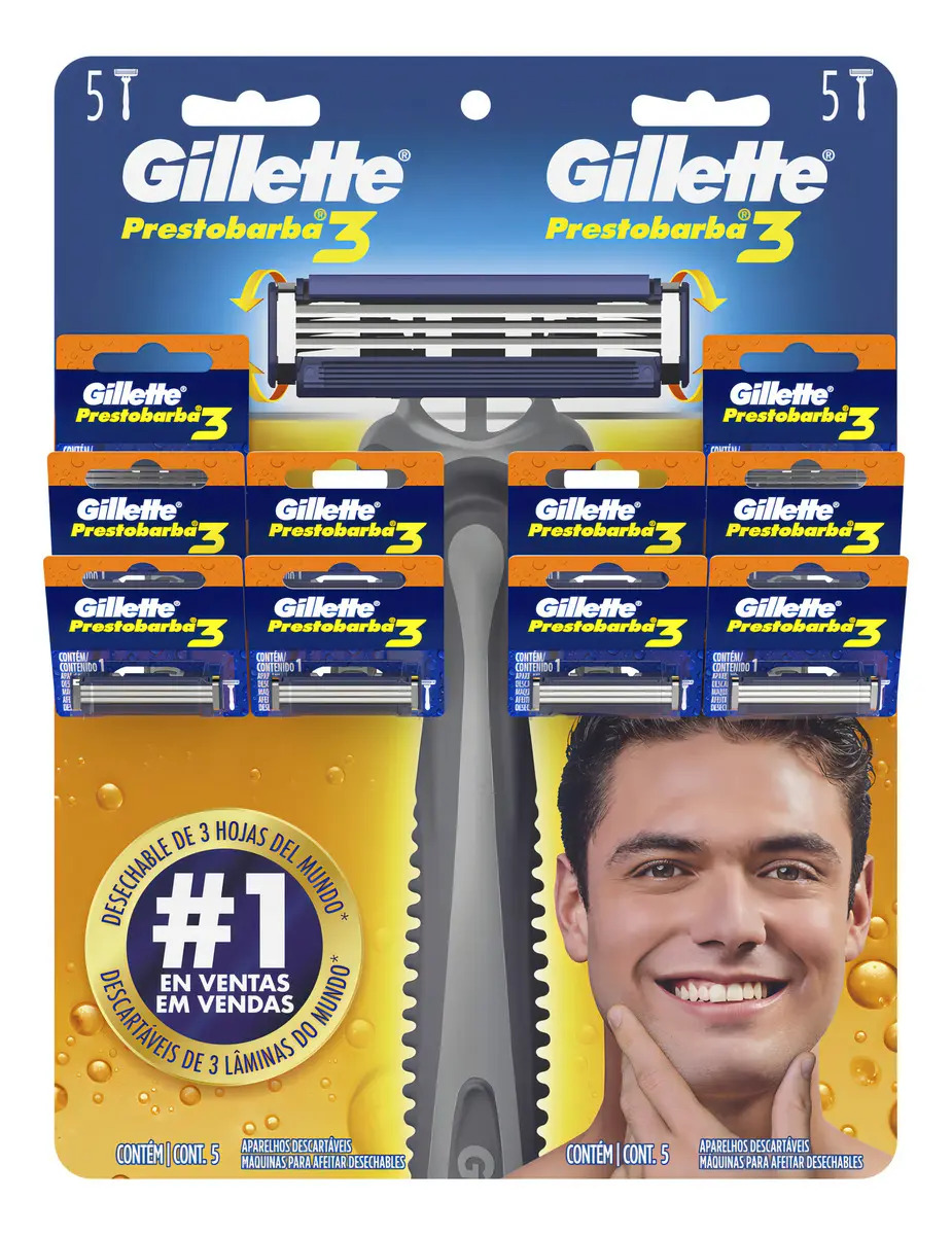 Máquina Afeitar Gillette Prestobarba 3 Comfortgel Pack X 10u