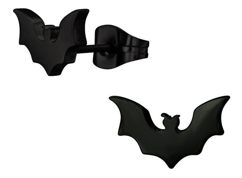 Aros De Hombre Negros Murciélago Batman Pequeños De Acero