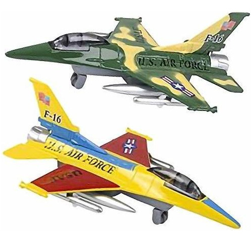 Aviones  Artcreativity Diecast F-16 Jets Con Mecanismo De Re