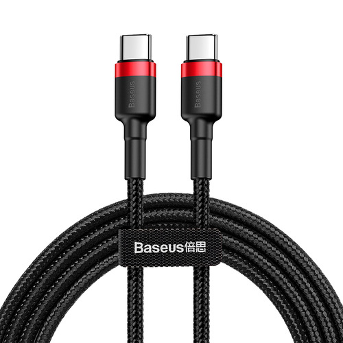 Cable Usb Tipo C A Tipo C Carga Rapida Reforzado Baseus 60w Color Negro/Rojo