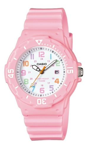 Reloj Casio Para Hombre Lrw-200h Color De La Correa Rosa Color Del Bisel Rosa Color Del Fondo Blanco