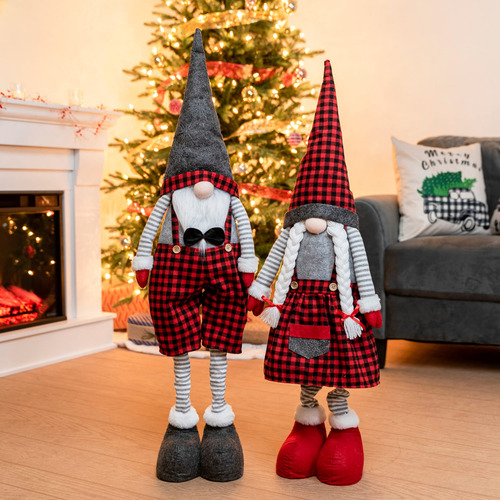 Gnomos Decorativos Navideños Retractiles De 40 Pulgadas 2 Pz