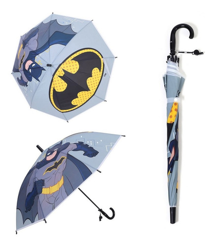 Imagen 1 de 6 de Paraguas Infantil Batman Dc Original Art 4972 Loonytoys