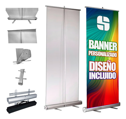 Banner Roll Up De Aluminio 80x200 Cm Personalizado