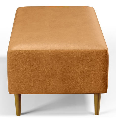 Puff Lyam Decor Cléo pés palito cuero whisky/madera