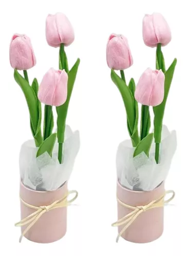 Flores De Tulipanes Artificiales Arreglos De Ramo De