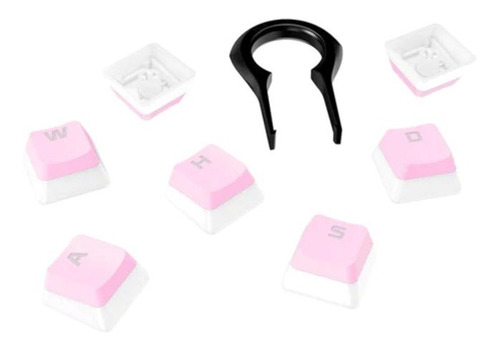 Imagen 2 de 6 de Teclas Pudding Keycaps Rosa Rgb Español Hyperx Base Blanca