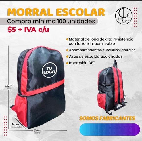 Morrales Escolares Y Personalizados 