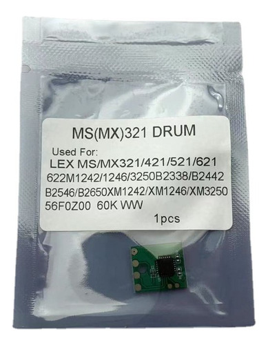 Pacote Com 2 Chips Lexmark Ms421 Ms521 Ms621 Ms622 D