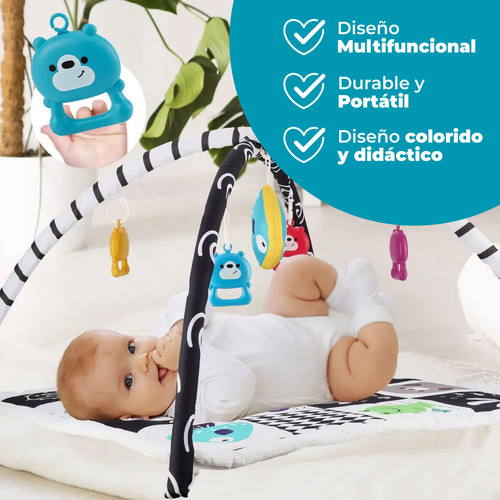 Gym Bebe Tapete Gymini Cuadrado + Accesorios