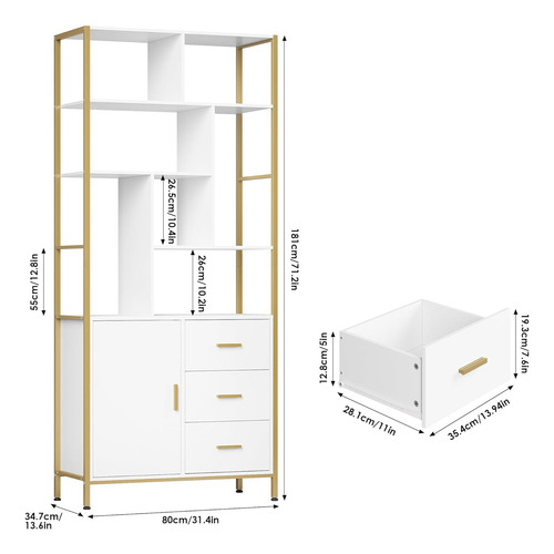 Mueble 180cm De Alto Con Almacenamiento Blanco