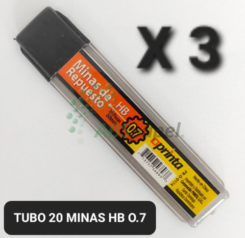 Minas De Repuesto Hb 0.7mm Printa 3 Potes De 20 Minas Oferta