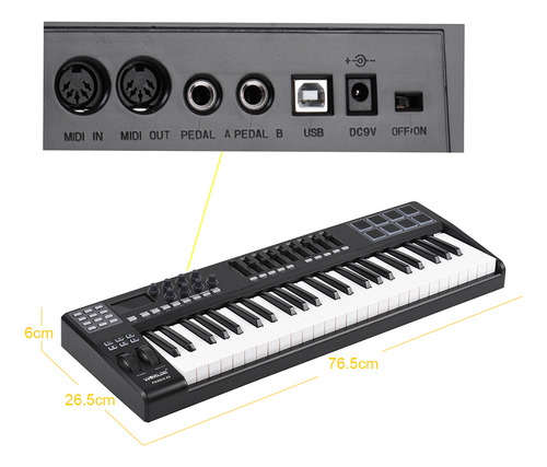 Cable Usb Para Controlador Midi Usb Worlde Panda49 Con Portá