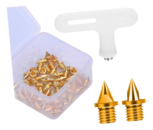 50 Pçs Pista Sapato Picos Pista Profissional Ouro