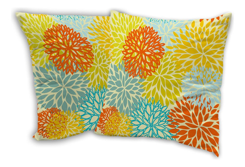 Juego De 2 Fundas De Almohada De Dalia Amarilla, Naranj...