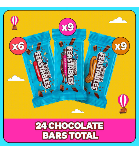 Chocolates Feastables Mr. Beast Value Pack 24 Piezas