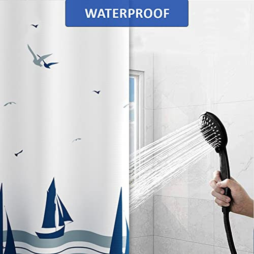 Cortina De Ducha, Cortinas De Ducha Azules Para Baño, Vela N