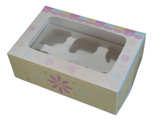 Caja Para Cupcakes X6 Floreada (pack X25) Hermosas!