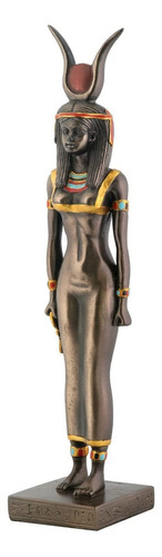 Estatua Coleccionable De Isis En Bronce Egipcio